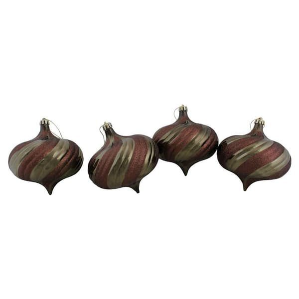 DAK 4ct. Mocha Swirl Onion Drop Christmas Ornament