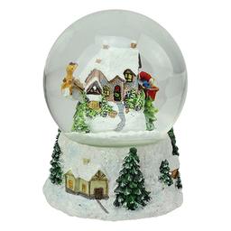 Northlight Seasonal Animated Santa &amp; Reindeer Rotating Snow Globe