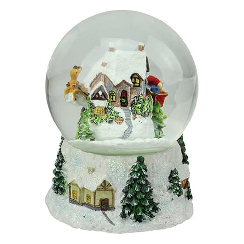 Northlight Seasonal Animated Santa &amp; Reindeer Rotating Snow Globe