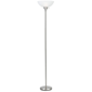 HomeRoots 70in. Nickel Torchiere Floor Lamp With Glass Dome Shade - image 3