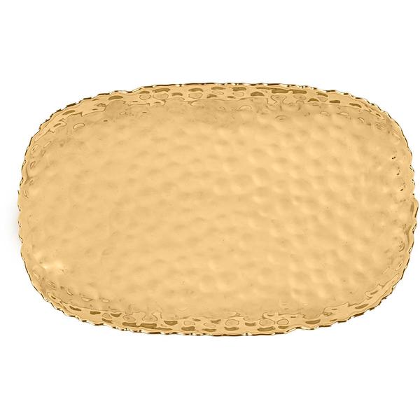 Home Essentials Gold Hammered Rectangle Serving Tray - image 