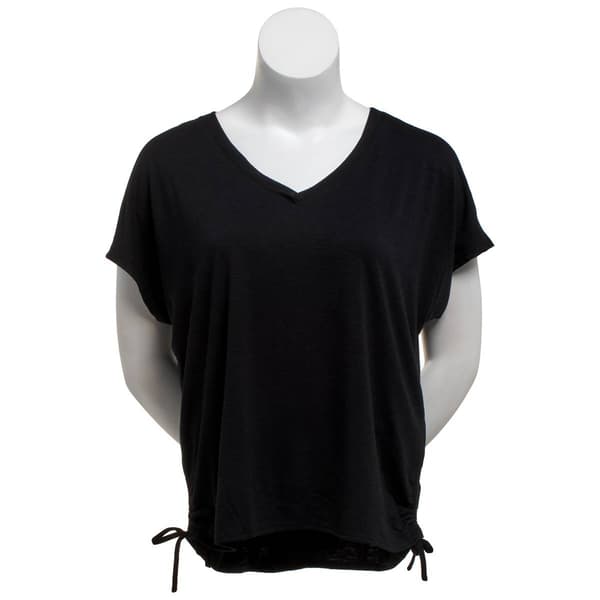 Plus Size French Laundry Solid Dolman V-Neck Tee w/Side Shirring