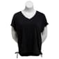 Plus Size French Laundry Solid Dolman V-Neck Tee w/Side Shirring - image 1