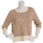 Womens Adrianna Papell 3/4 Sleeve Stripe Scallop Edge Sweater - image 1