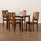 Baxton Studio Zamira Walnut Brown Finish Wood 5pc. Dining Set - image 8