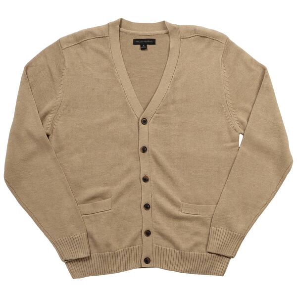 Mens Tricot V-Neck Button Cardigan w/ Pockets - image 