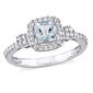 Gemstones Classics&#40;tm&#41; 10kt. White Gold Cushion Cut Aquamarine Ring - image 1