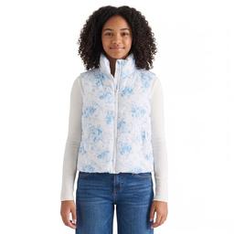 Juniors Madden Girl Floral and Bow Bungie Hem Puffer Vest