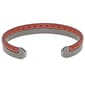 Mens Lynx Stainless Steel Stitched Leather Cuff Bangle Bracelet - image 2
