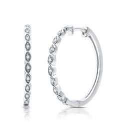 Nova Star&#174; 1/10ctw. Lab Grown Diamond Marquise Hoop Earrings