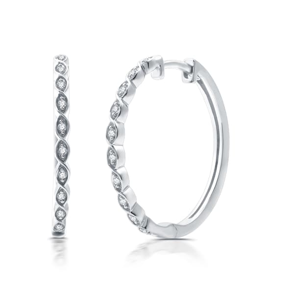 Nova Star&#174; 1/10ctw. Lab Grown Diamond Marquise Hoop Earrings