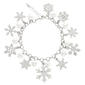 Silver Snowflake & Pearl Holiday Bracelet with Extender - image 2