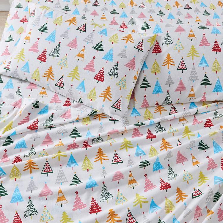 Freshfolds Cotton Happy Hillside Holiday 4pc. Flannel Sheet Set