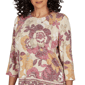 Womens Alfred Dunner Union Square 3/4 Sleeve Floral Blouse - image 5