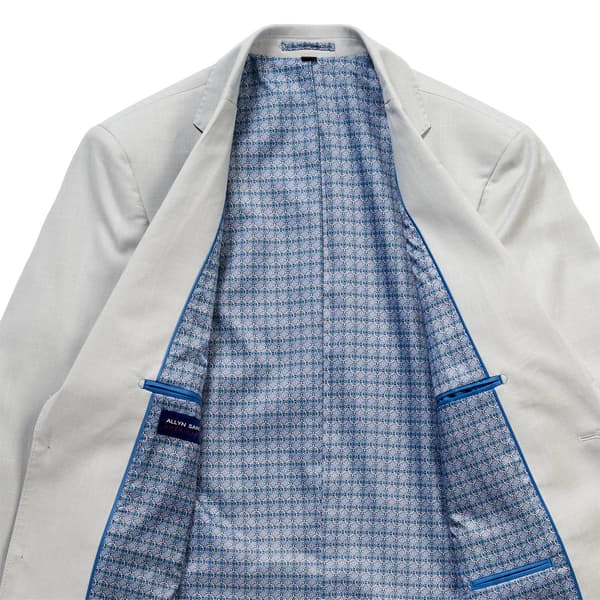 Mens Allyn St. George Solid Chalk Sport Coat - Light Grey