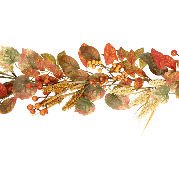 Northlight 5ft. Autumn Leaves & Berries Fall Harvest Garland