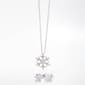 Silver-Tone CZ Snowflake Pendant & Earring Set - image 1