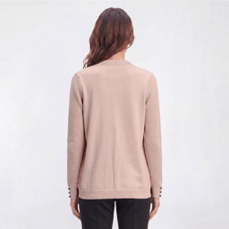 Womens Verve Ami Long Sleeve Waffle Stitch Cardigan - Shy Blush