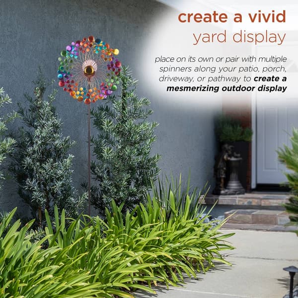 Alpine Solar Ecliptic Wind Spinner Stake w/ Color Changing LEDs