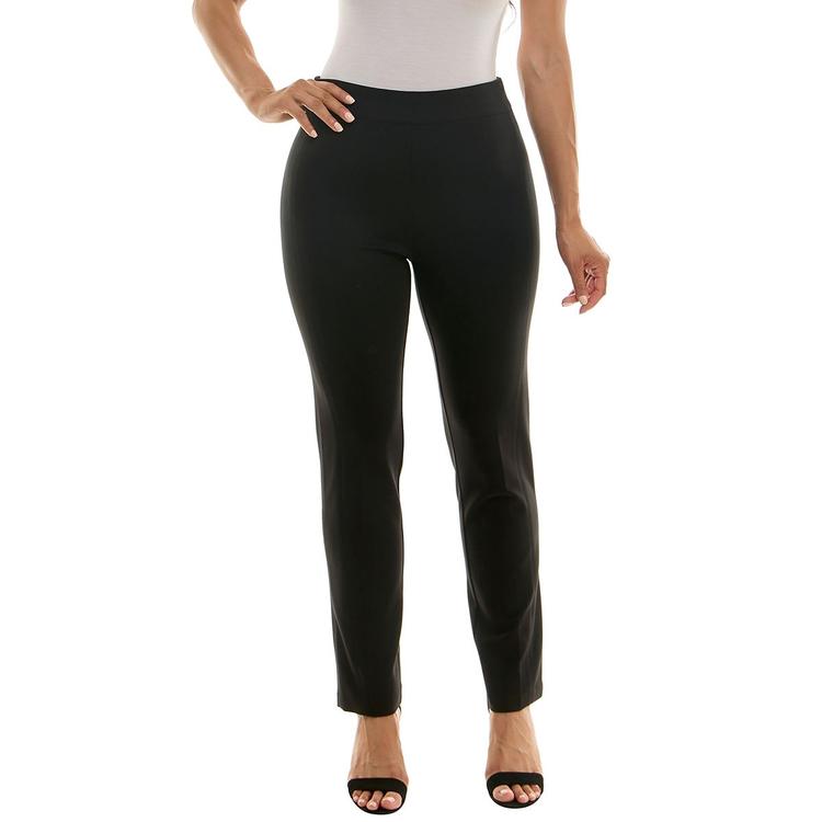 Womens Zac & Rachel Solid Pull On Slim Leg Compression Pants