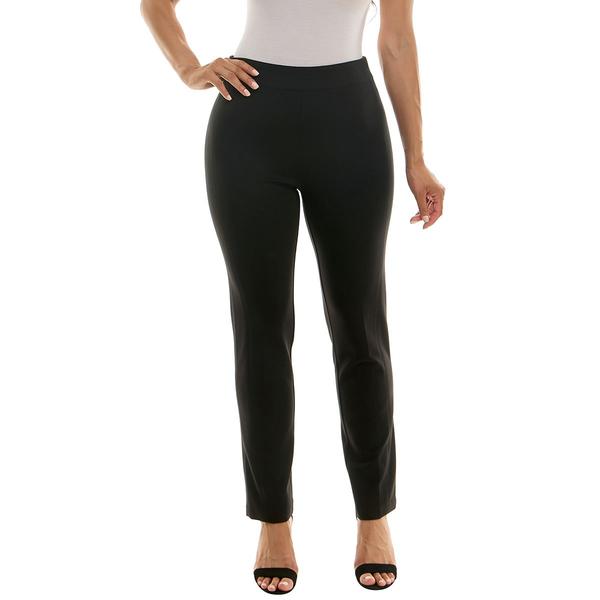 Womens Zac & Rachel Solid Pull On Slim Leg Compression Pants - image 