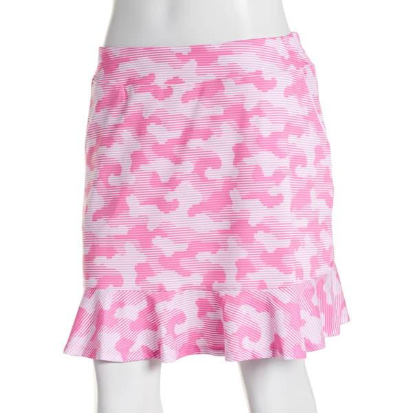 Womens Court Haley Camouflage Pink Ruffle Hem Skort - image 