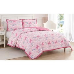 Alex &amp; Bella Unicorn Parada Microfiber Quilt Set