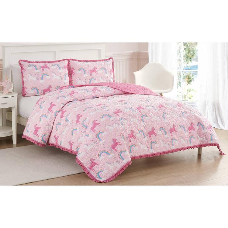 Alex &amp; Bella Unicorn Parada Microfiber Quilt Set