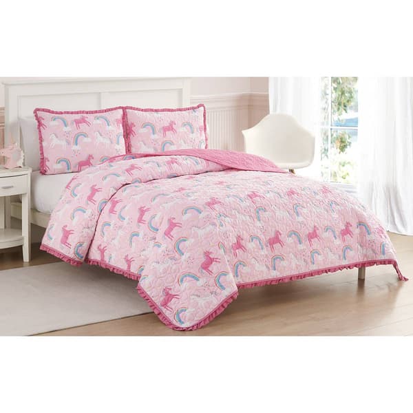 Alex &amp; Bella Unicorn Parada Microfiber Quilt Set