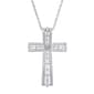 Gianni Argento Diamond Baguette Design Cross Pendant - image 1