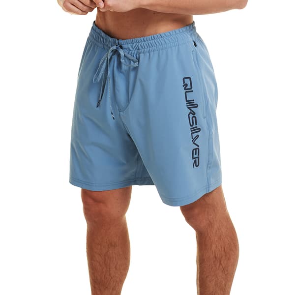 Young Mens Quiksilver Solid Bandit Volley Swim Trunks - image 