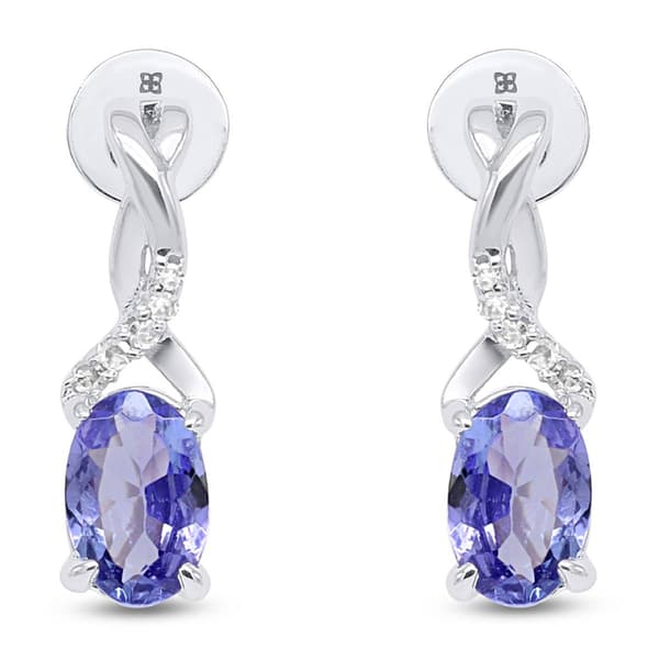 Gemstone Classics&#8482; Tanzanite Lab Grown Diamond Drop Earrings