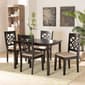 Baxton Studio Nicolette Sand/Dark Brown 5pc. Dining Set - image 7