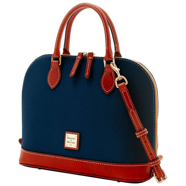 Dooney & Bourke Pebble Grain Zip Satchel - Midnight Blue