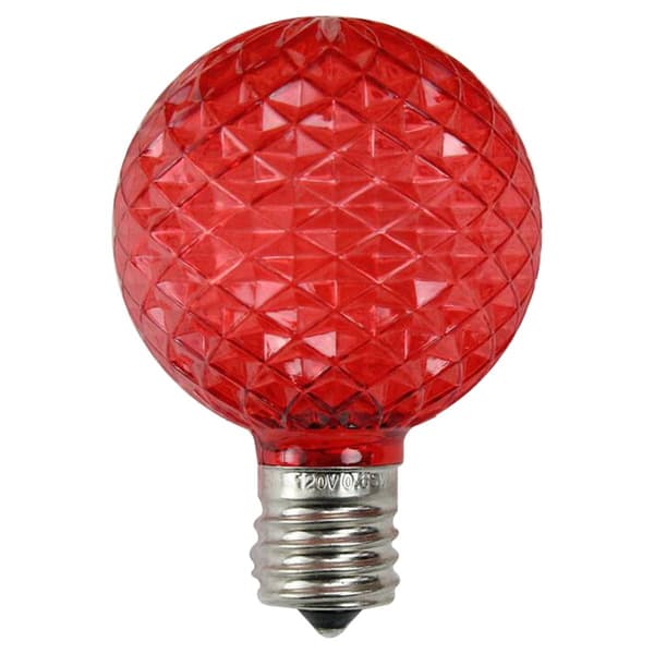 Northlight 25pk. Faceted LED G50 Red Christmas Replacement Bulbs - image 