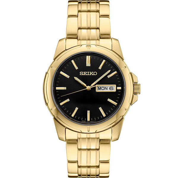 Mens Seiko Essentials 39mm Gold-Tone Bracelet Watch - SUR358 - image 