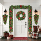 Puleo International 6ft. LED Pinecone & Berries Adorned Garland - image 2