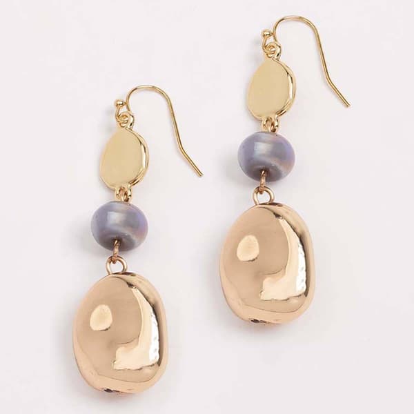 Ashley Cooper(tm) Gold-Tone & Grey Bead Drop Earrings - image 