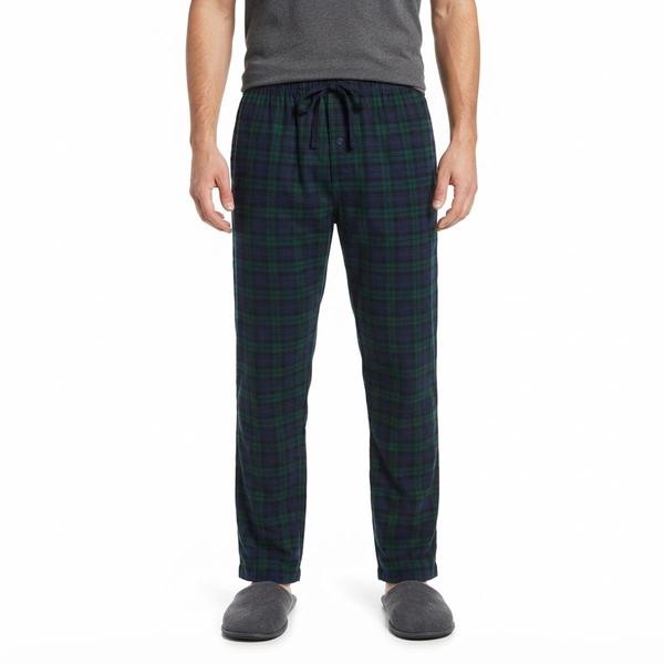 Mens Preswick & Moore(R) Flannel Plaid Sleep Pants - Green/Navy - image 