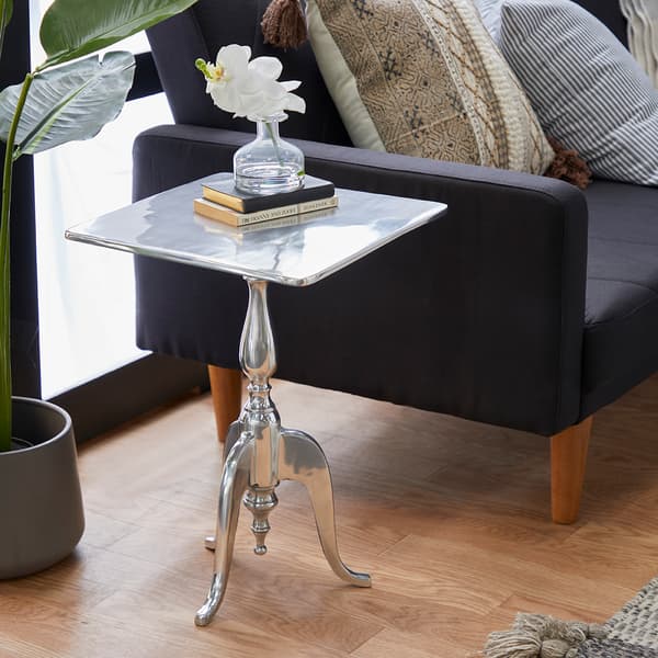 9th & Pike&#174; Silver Aluminum Tapered Accent Table