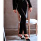 Womens Calvin Klein Scuba Crepe Slim Leg Pants w/Button - image 1