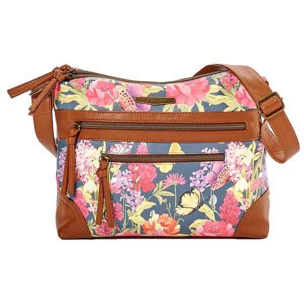 Stone Mountain Primo Floral Irene Tote - Denim/Tan - image 