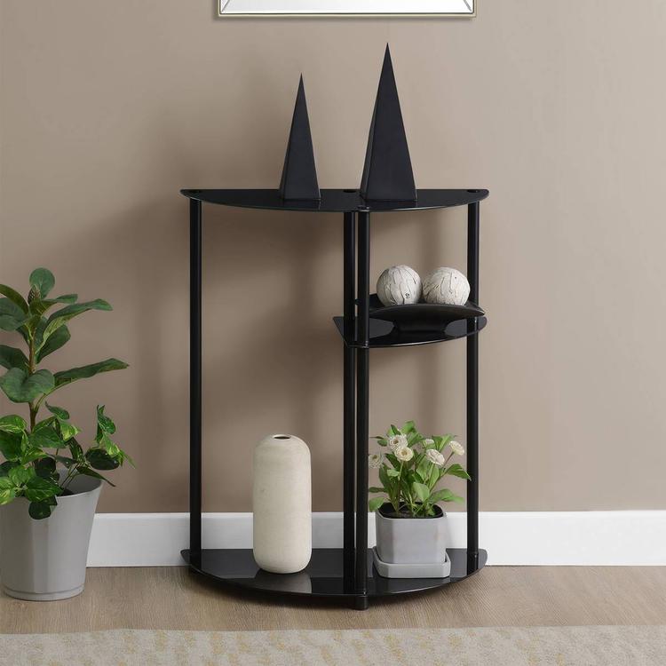 Convenience Concepts Designs2Go Glass 3-Tier Entryway Hall Table