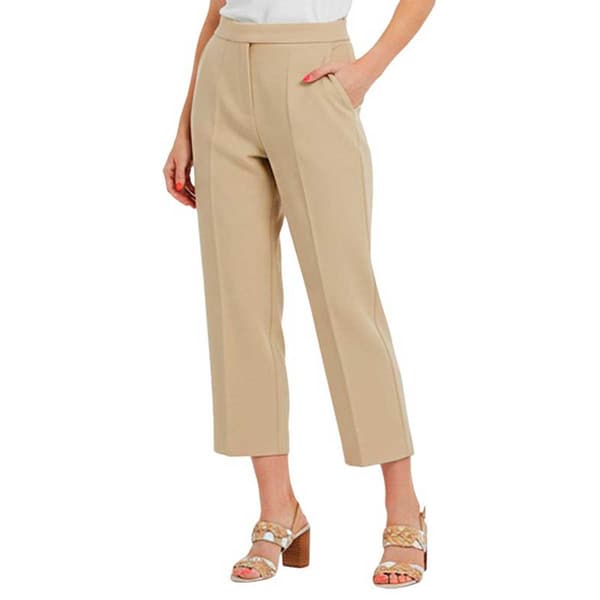 Petite Anne Klein Pull On Seam Wide Leg Crop Dress Pants