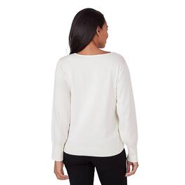 Petite Emaline St. Kitts Solid Long Sleeve Round Neck Sweater