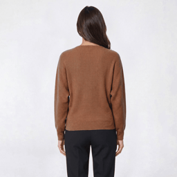 Womens Emily Daniels Dolman Sleeve V-Neck Bling Rib Sweater