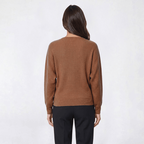 Womens Emily Daniels Dolman Sleeve V-Neck Bling Rib Sweater