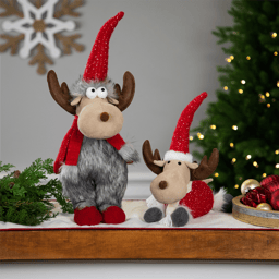 Northlight Standing Plush Moose Christmas Figure