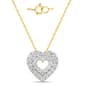 Nova Star(R) Gold Plated Lab Grown Diamond 2 Row Heart Pendant - image 1