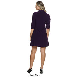 Womens MSK Long Sleeve Half Zip Swing A-Line Dress